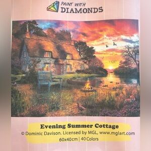 Paint with Diamonds Kit Evening Summer Cottage 60cm x 40cm